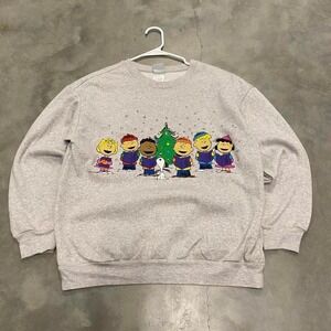 Vintage y2k 90s grey snoopy peanuts crewneck